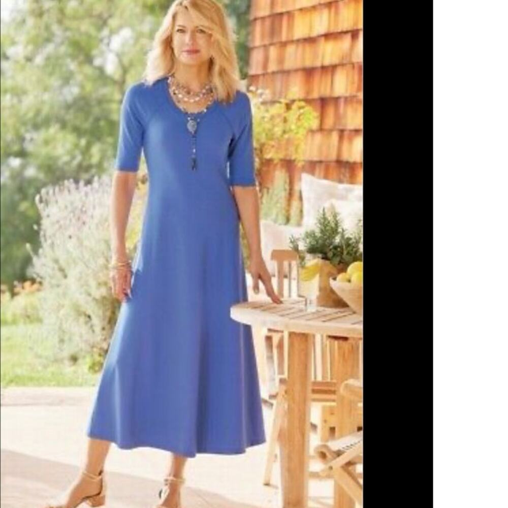 * NEW Soft Surroundings Simply Put midi comfy jersey dress